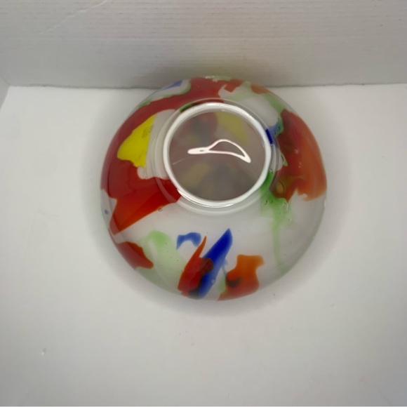 Colorful Art Glass Vase Hand Blown, Red, Blue, Green, Yellow, Home Decor - Picture 10 of 12